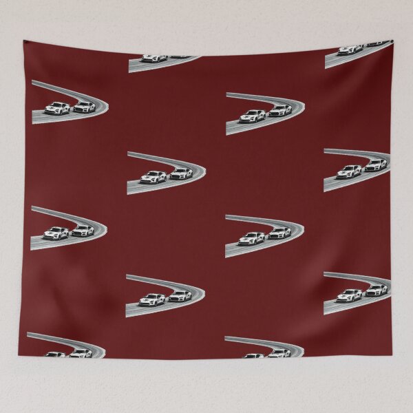 Item preview, Two race cars speeding through a sharp curve on a racetrack_2_side view designed and sold by Aariq.