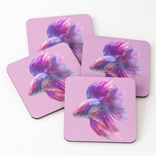 Item preview, Magenta Candy Marble Rosetail Halfmoon Lavender Betta Siamese Fighting Fish designed and sold by meganohm.