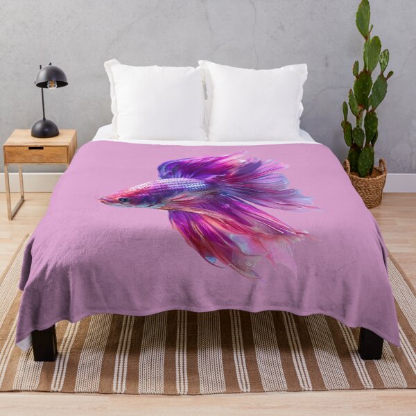 Item preview, Magenta Candy Marble Rosetail Halfmoon Lavender Betta Siamese Fighting Fish designed and sold by meganohm.