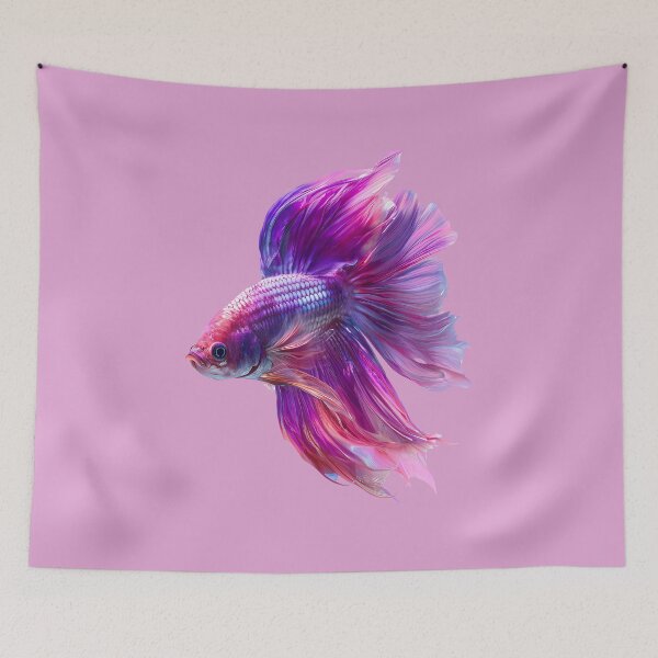 Item preview, Magenta Candy Marble Rosetail Halfmoon Lavender Betta Siamese Fighting Fish designed and sold by meganohm.