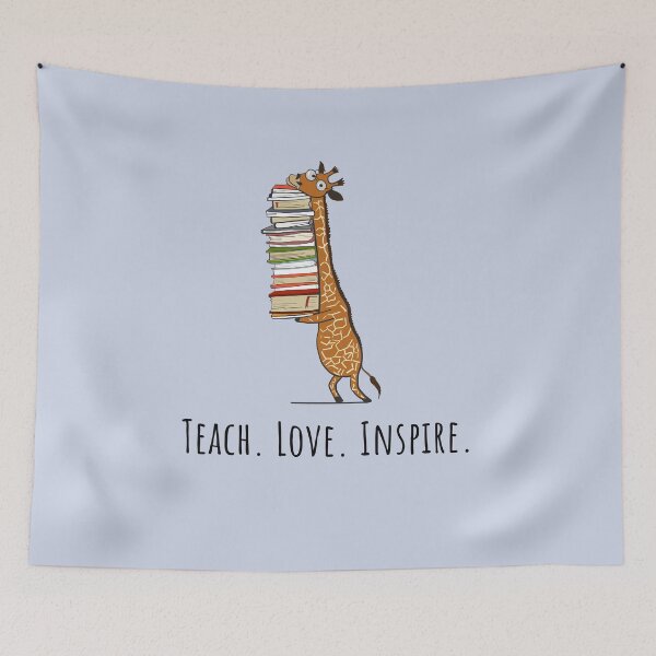 Item preview, Funny Giraffe Holding a Stack of Books - Teach. Love. Inspire. - Book Lover Gift, Phones Cases And Other Gift designed and sold by MemWear.