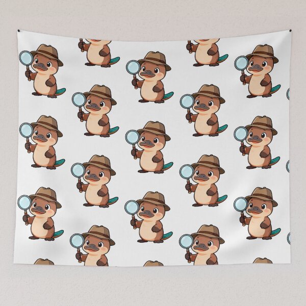 Item preview, Cute Platypus Detective Cartoon - Funny Animal Investigator Illustration designed and sold by RudArtAI.