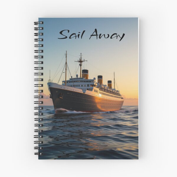 Item preview, Sail Away Notebook Journal designed and sold by VintageLantern.