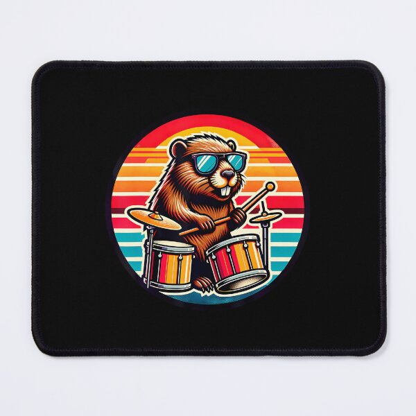 Item preview, Retro Beaver Drummer Rock Band Musician designed and sold by CarmelaConstan.