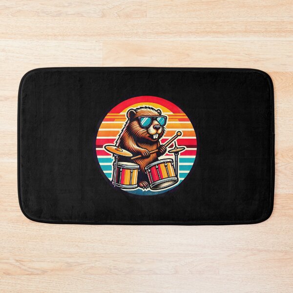Item preview, Retro Beaver Drummer Rock Band Musician designed and sold by CarmelaConstan.