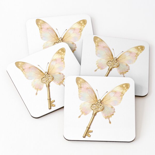 Item preview, Magical Butterfly Key - Fantasy Golden Key with Fairy Wings designed and sold by RudArtAI.