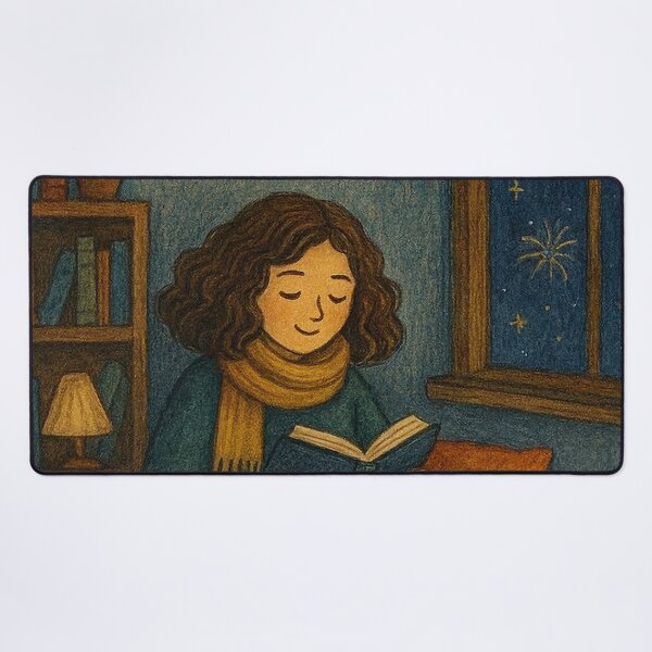 Item preview, Cozy Festive Night In With Cat And Book designed and sold by Still Breathing Studio.