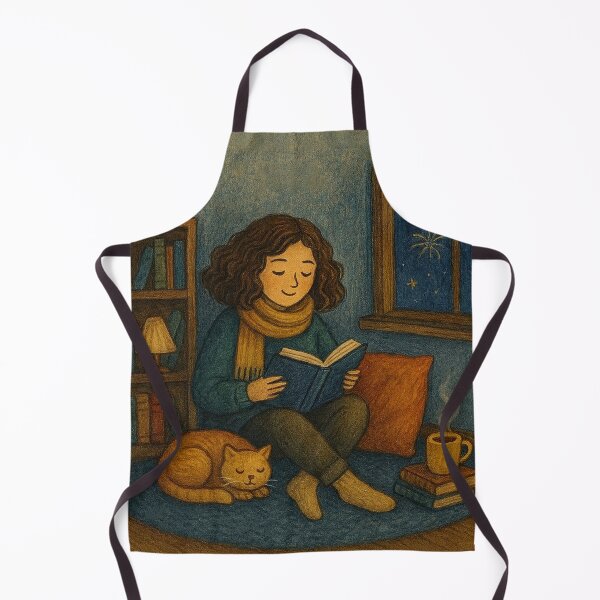 Item preview, Cozy Festive Night In With Cat And Book designed and sold by Still Breathing Studio.