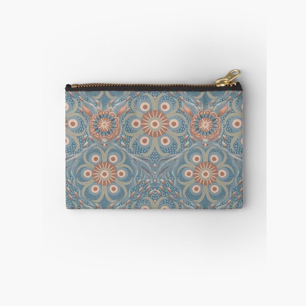 Item preview, Hare Field Blues – Dusty Blue x Mocha Mousse Mandala Pattern • Boho Folk Art designed and sold by Jo Lenz Art Studio.
