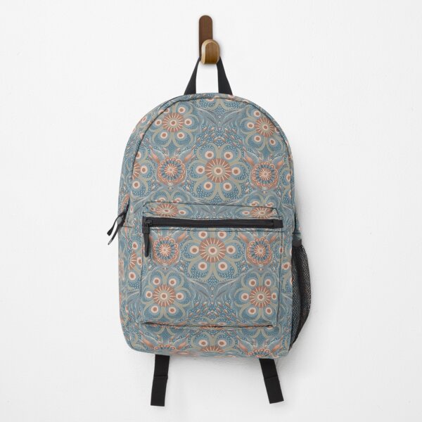 Item preview, Hare Field Blues – Dusty Blue x Mocha Mousse Mandala Pattern • Boho Folk Art designed and sold by Jo Lenz Art Studio.