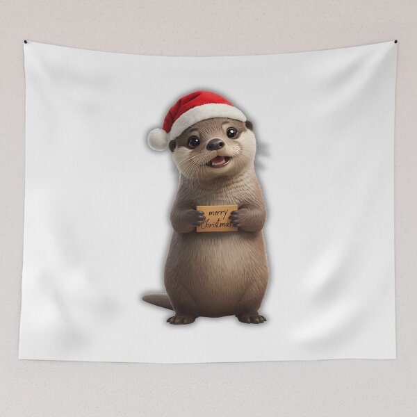 Item preview, Santa Suit Otter Graphic – Christmas Cute Animal Illustratio designed and sold by Otterly Cute.