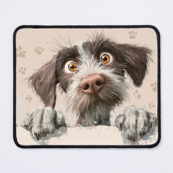 Item preview, Slovakian Rough Haired Pointer Peeking over Wall 01 designed and sold by Elisabeth Lucas.