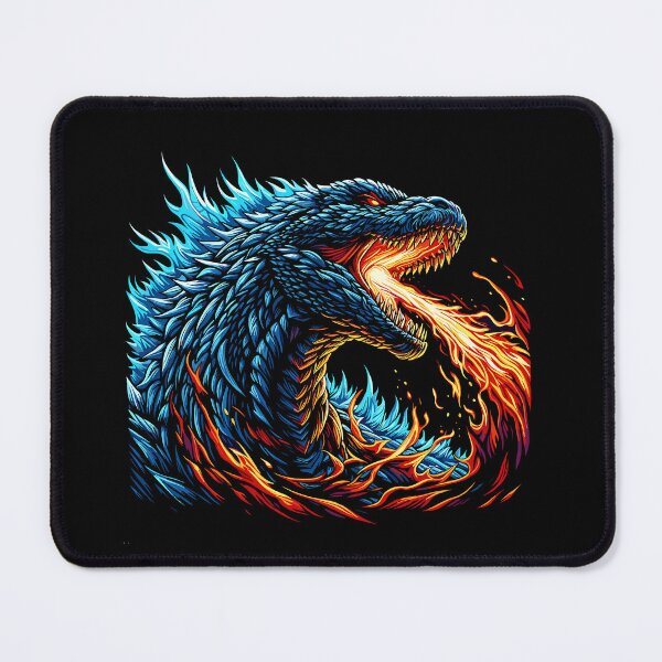 Item preview, Intense Blue Dragon Breathing Fire Illustration designed and sold by beast-net.