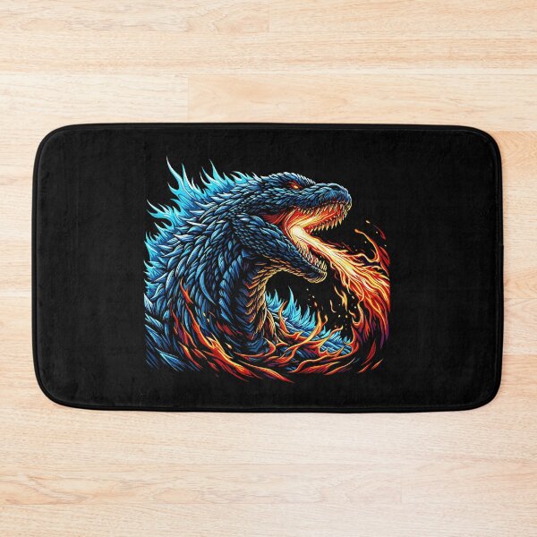 Item preview, Intense Blue Dragon Breathing Fire Illustration designed and sold by beast-net.