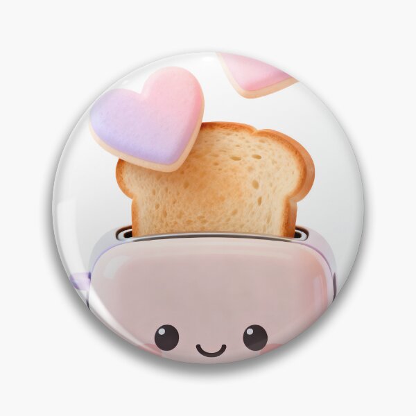 Item preview, Cute Pink Toaster with Hearts - Kawaii Kitchen Appliance 3D Art designed and sold by RudArtAI.