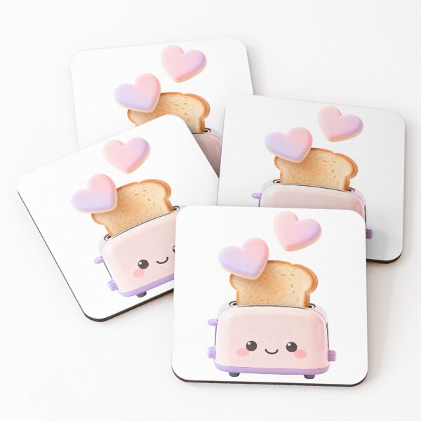 Item preview, Cute Pink Toaster with Hearts - Kawaii Kitchen Appliance 3D Art designed and sold by RudArtAI.