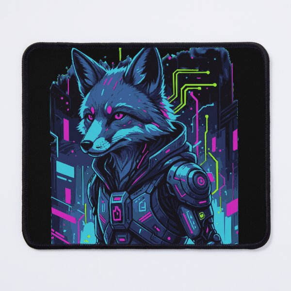 Item preview, Neon Cyberpunk Fox Art Statement Piece designed and sold by MartinxMarie.