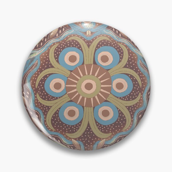 Item preview, Hare Field Blues – Mocha Mousse + Sage Olive Mandala Pattern • Boho Folk Art designed and sold by Jo Lenz Art Studio.