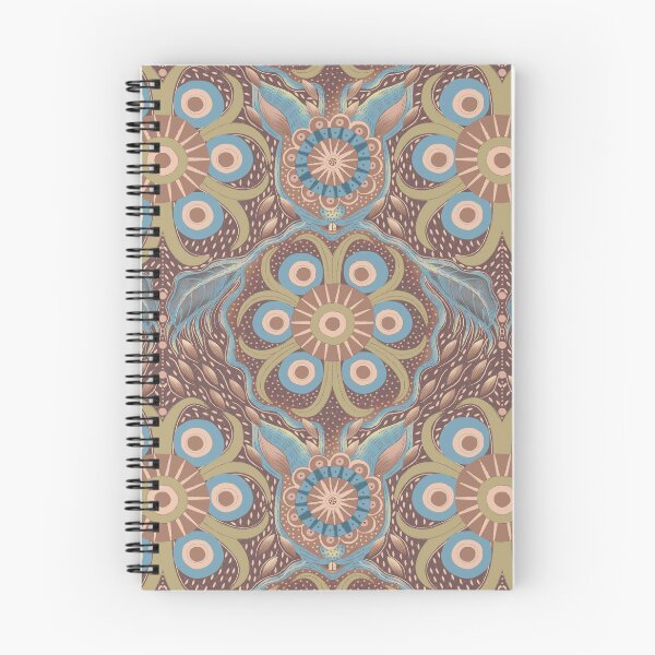 Item preview, Hare Field Blues – Mocha Mousse + Sage Olive Mandala Pattern • Boho Folk Art designed and sold by Jo Lenz Art Studio.