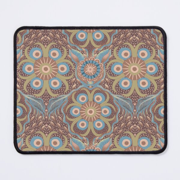 Item preview, Hare Field Blues – Mocha Mousse + Sage Olive Mandala Pattern • Boho Folk Art designed and sold by Jo Lenz Art Studio.