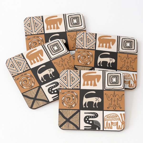 Item preview, African-Inspired Earthtones And Cream Colors Abstract Designs designed and sold by DEC02.