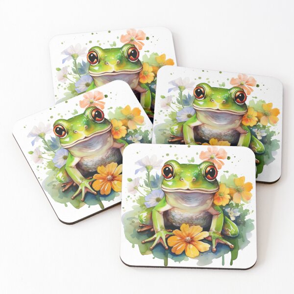 Item preview, Colorful Pretty Frog & Florals Women Girls designed and sold by Embers & Incense Co..