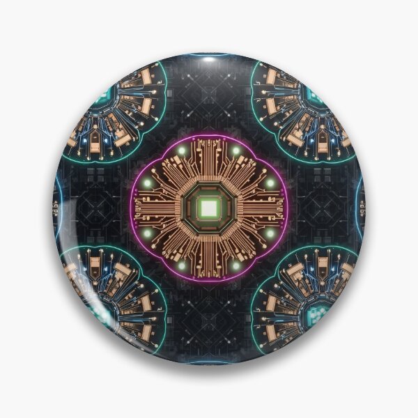 Item preview, Neon Circuit Mandalas designed and sold by Kaleidoscope Print.