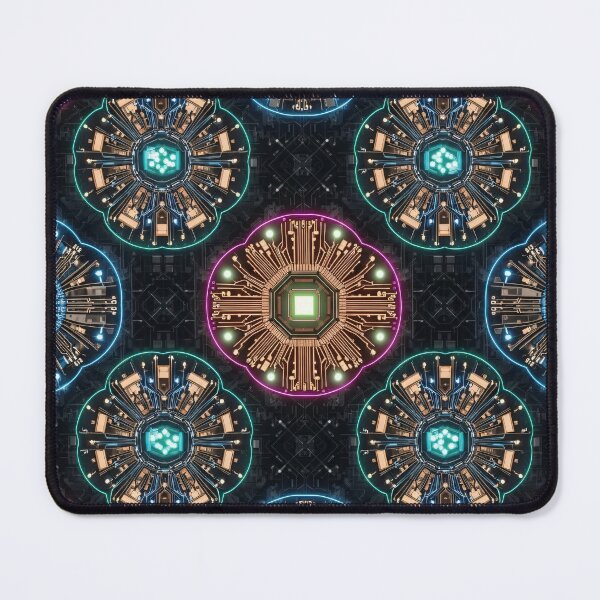 Item preview, Neon Circuit Mandalas designed and sold by Kaleidoscope Print.