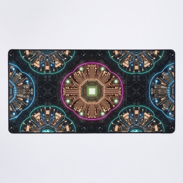 Item preview, Neon Circuit Mandalas designed and sold by Kaleidoscope Print.