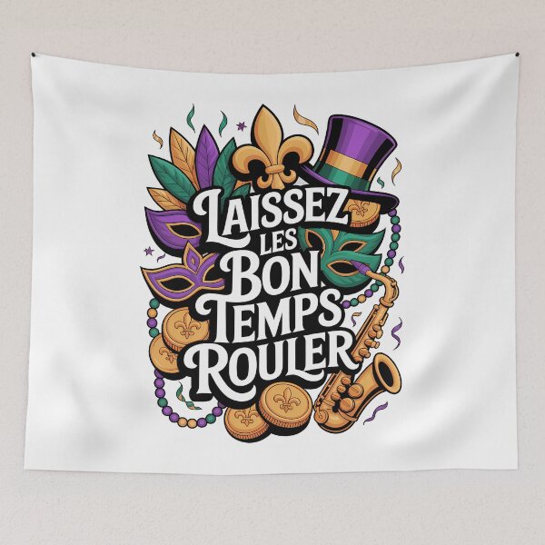 Aperçu de l'œuvre Mardi Gras Laissez Les Bon Temps Rouler Vintage créée et vendue par RoyesButler.