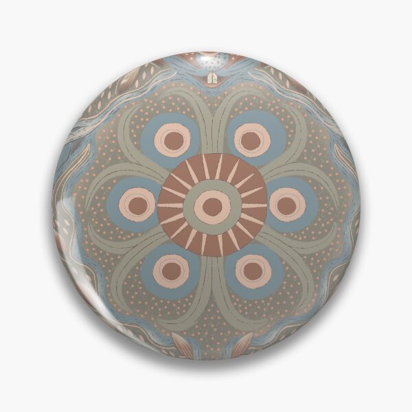 Item preview, Hare Field Blues – Sage Grey + Dusty Blue Mandala Pattern • Boho Folk Art designed and sold by Jo Lenz Art Studio.