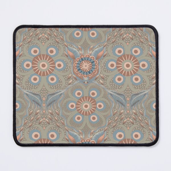 Item preview, Hare Field Blues – Sage Grey + Dusty Blue Mandala Pattern • Boho Folk Art designed and sold by Jo Lenz Art Studio.