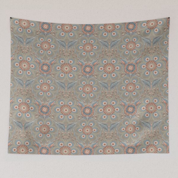 Item preview, Hare Field Blues – Sage Grey + Dusty Blue Mandala Pattern • Boho Folk Art designed and sold by Jo Lenz Art Studio.