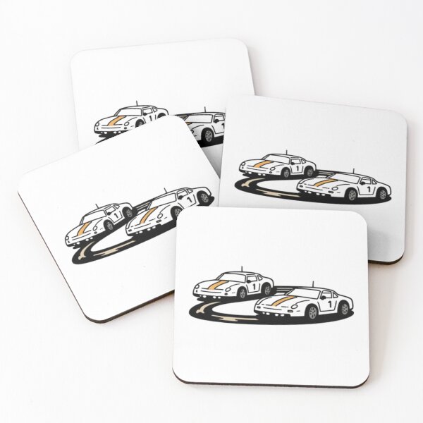 Item preview, Two race cars speeding through a sharp curve on a racetrack_5 designed and sold by Aariq.