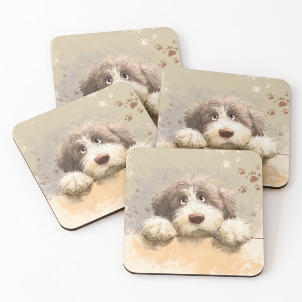 Item preview, Spanish Water Dog Peeking over Wall 01 designed and sold by Elisabeth Lucas.