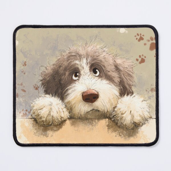 Item preview, Spanish Water Dog Peeking over Wall 01 designed and sold by Elisabeth Lucas.