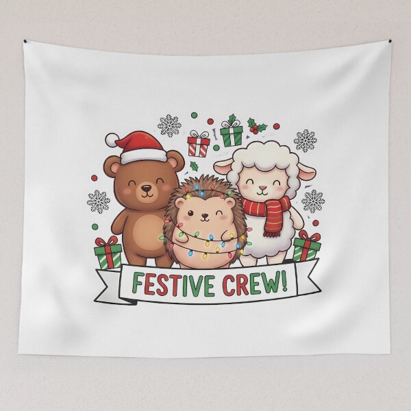 Item preview, Festive Crew Cute Christmas Animals designed and sold by Ekracreatives.