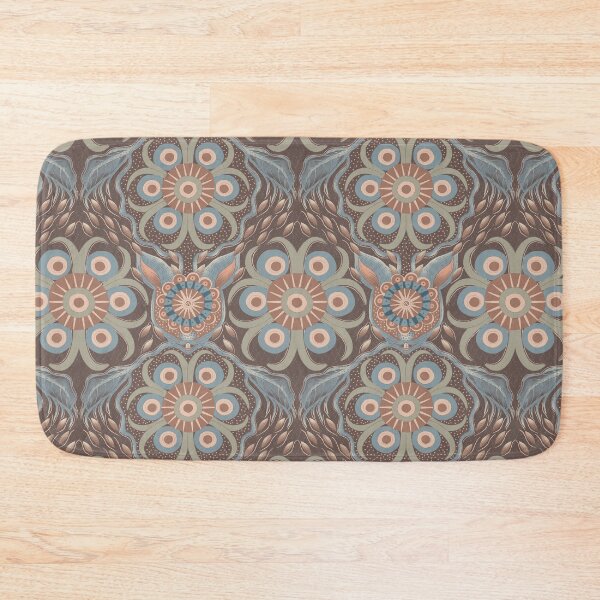 Item preview, Hare Field Blues – Mocha Mousse + Deep Mud Brown Mandala Pattern • Boho Folk Art designed and sold by Jo Lenz Art Studio.