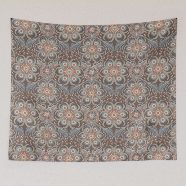 Item preview, Hare Field Blues – Mocha Mousse + Deep Mud Brown Mandala Pattern • Boho Folk Art designed and sold by Jo Lenz Art Studio.