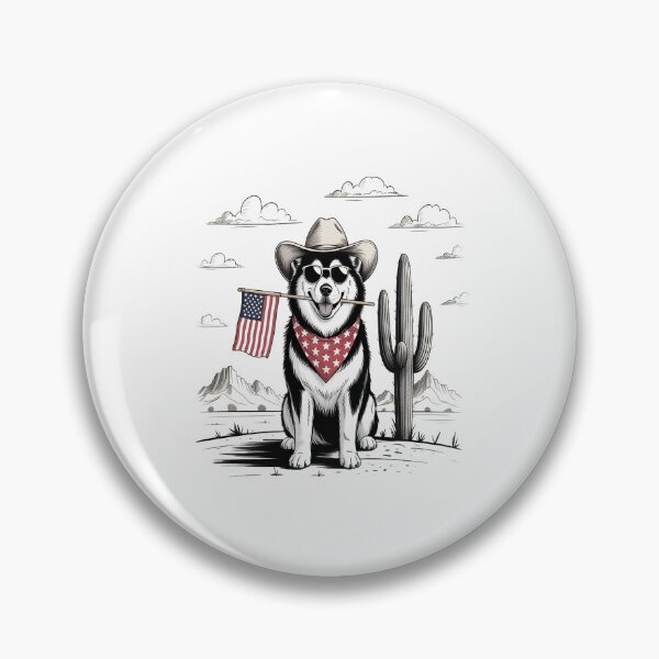 Item preview, 4th of July Patriotic Alaska  Cowboy Dog USA Flag designed and sold by catsdothingz.