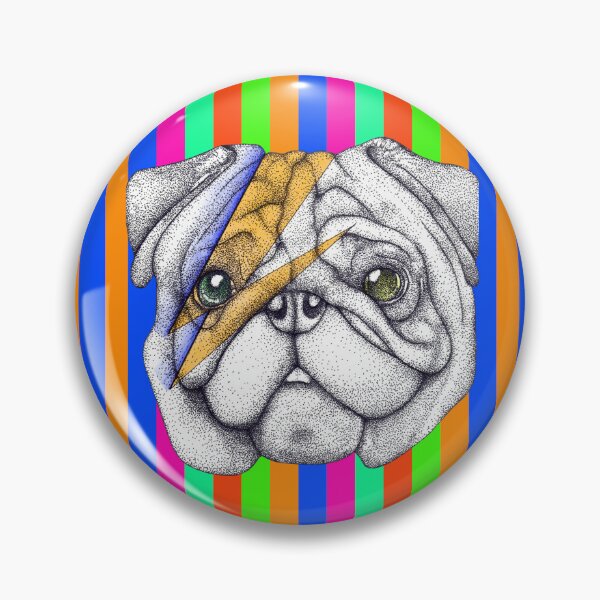 Item preview, Neon Lightning Pug Portrait designed and sold by Flower Magic .
