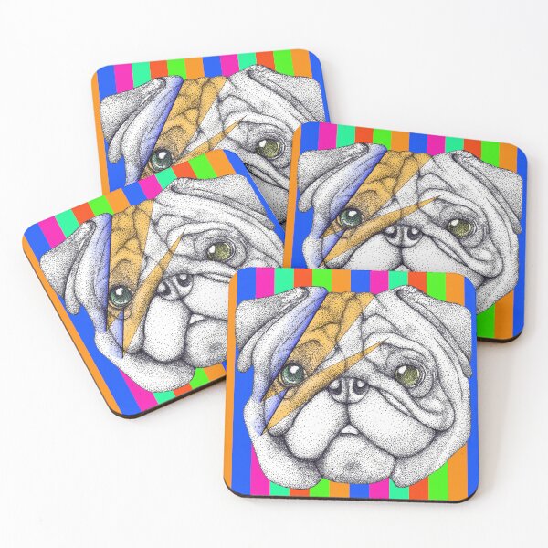 Item preview, Neon Lightning Pug Portrait designed and sold by Flower Magic .