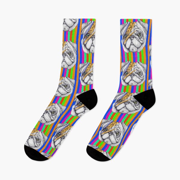 Item preview, Neon Lightning Pug Portrait designed and sold by Flower Magic .