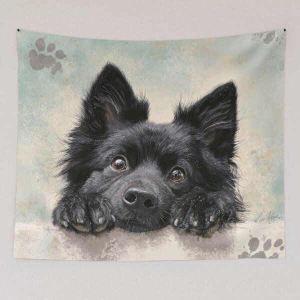 Item preview, Swedish Lapphund Peeking over Wall 01 designed and sold by Elisabeth Lucas.