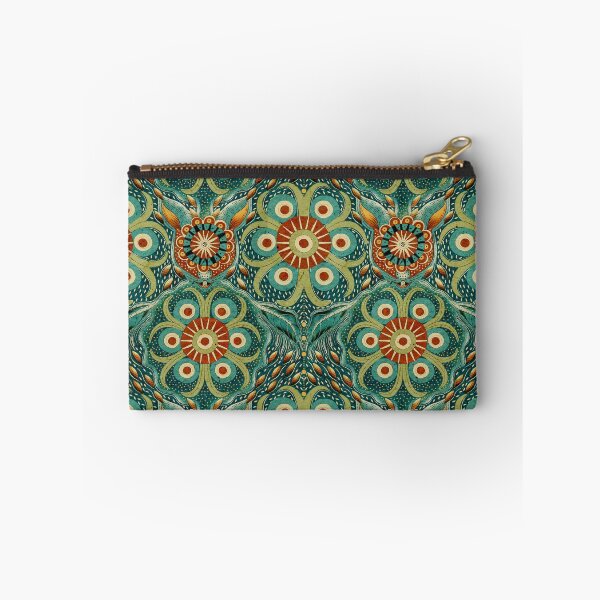 Item preview, Hare Field Blues – Teal Green + Burnt Sienna Brown Mandala Pattern • Boho Folk Art designed and sold by Jo Lenz Art Studio.