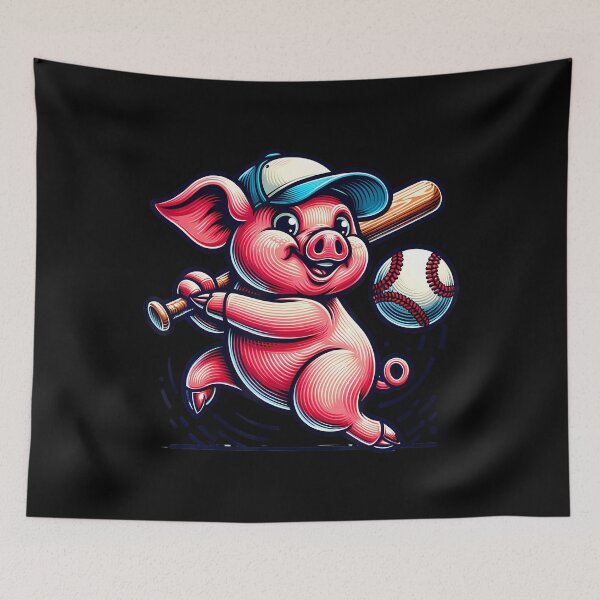 Item preview, Baseball Funny Pig Swinging Bat Fun designed and sold by KarlaLeanne.