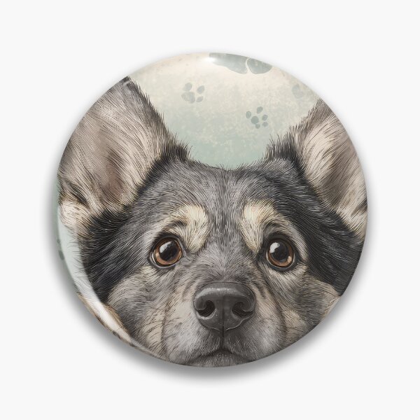 Item preview, Swedish Vallhund Peeking over Wall 01 designed and sold by Elisabeth Lucas.