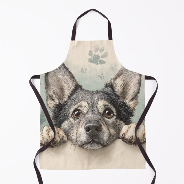 Item preview, Swedish Vallhund Peeking over Wall 01 designed and sold by Elisabeth Lucas.