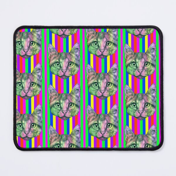 Item preview, Neon Rainbow Cat Portrait designed and sold by Flower Magic .