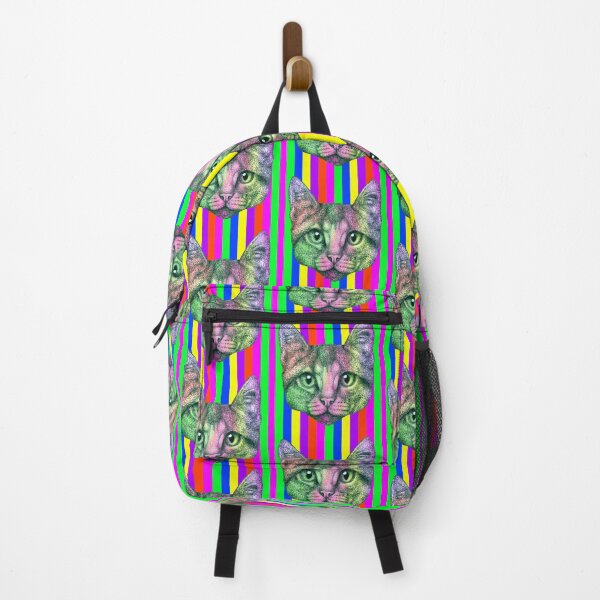 Item preview, Neon Rainbow Cat Portrait designed and sold by Flower Magic .